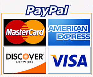 PayPal - All Major Credit Cards Accepted